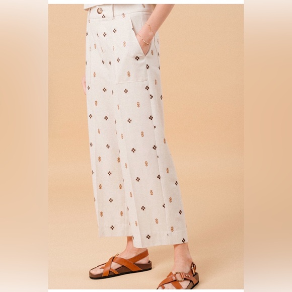 Grace & Mila Pants - NWT Grace & Mila Messina Trousers Linen Blend Embroidered Lagenlook , XL